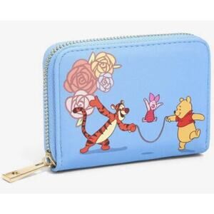 Winnie the Pooh Zip Wallet Jump Rope Flowers NWT Blue Tigger Our Universe